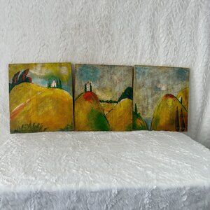 Janet Weed Beaver Landscape Art Set Of 3 Hand-Painted  Southern Living At HOME